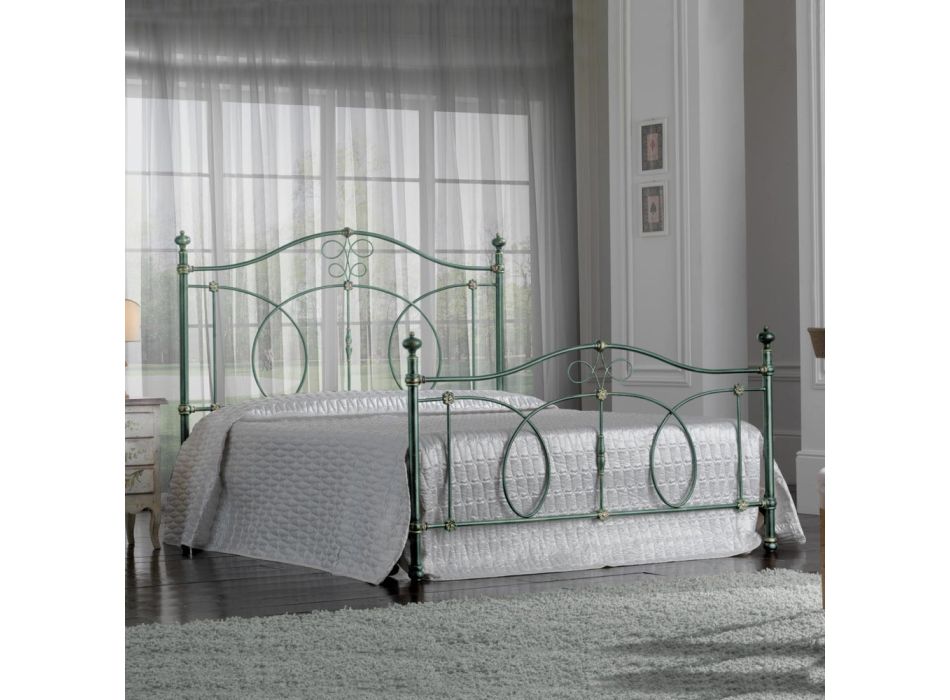 Manželská postel v zeleném nebo černém provedení Made in Italy - Poldo Viadurini