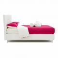 Manželská postel čalouněná koženkou se Swarovski Made in Italy - Perzio
