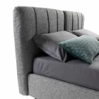 Látková postel s krabicí a pruhovanou čelní deskou Vyrobeno v Itálii - Nives Viadurini