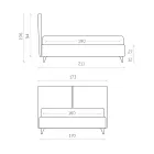 Manželská postel z látky nebo sametu s úložným prostorem Made in Italy - Ernesto Viadurini