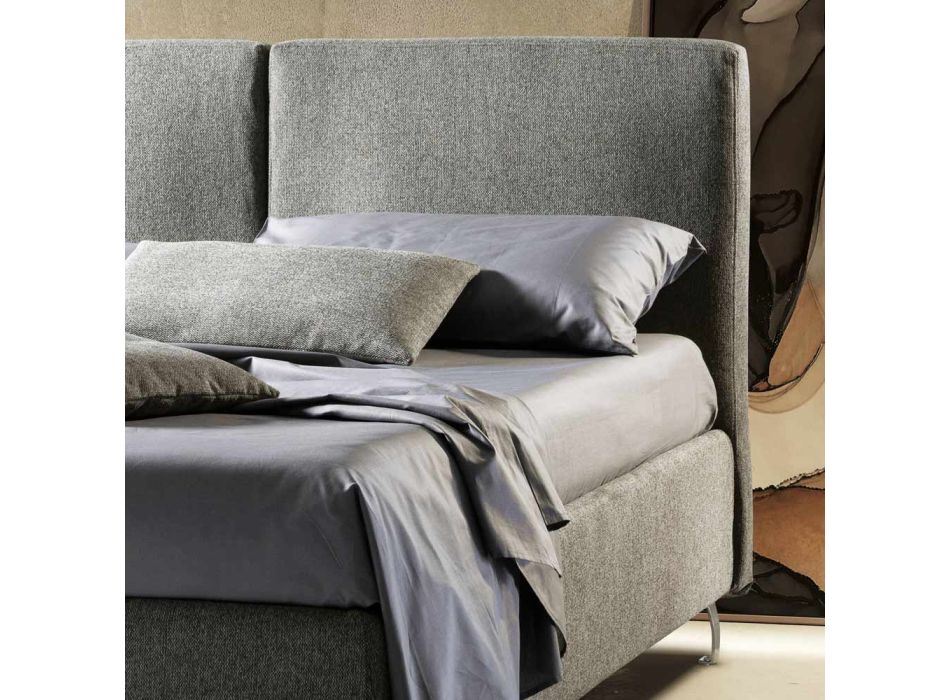 Manželská postel z látky nebo sametu s matrací Made in Italy - Ernesto Viadurini