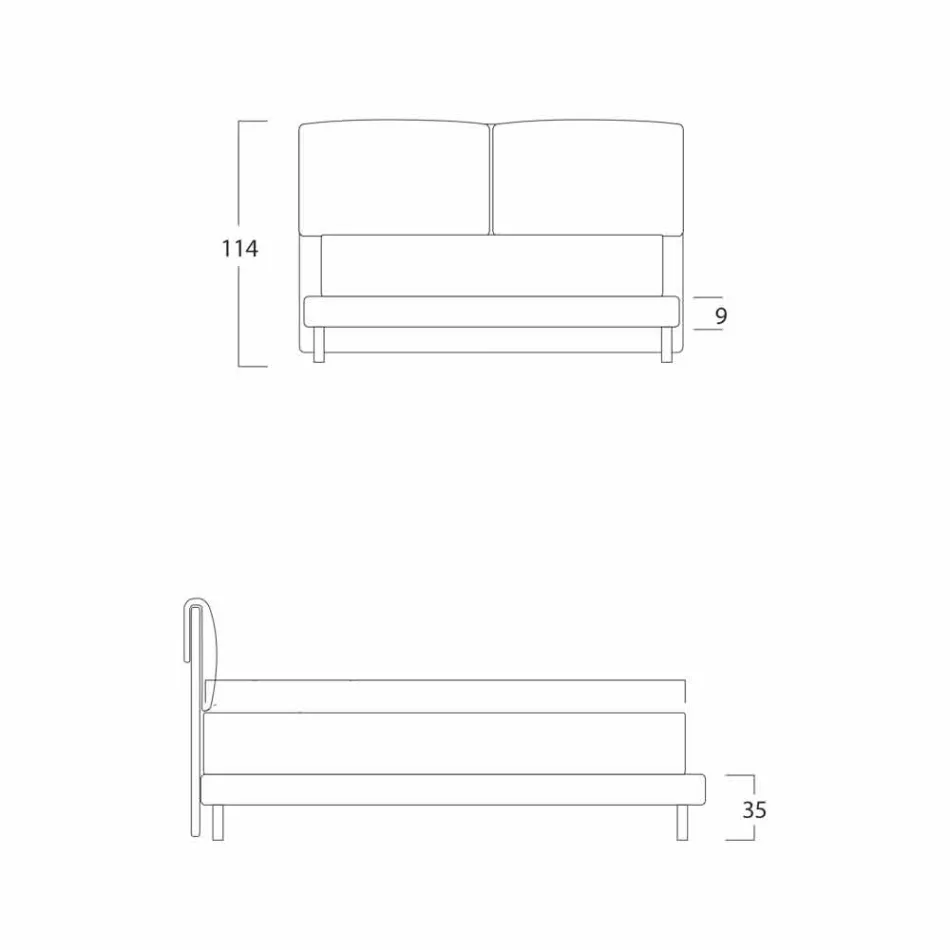 Moderní manželská postel, tenká základna, Iorca by Bolzan Viadurini