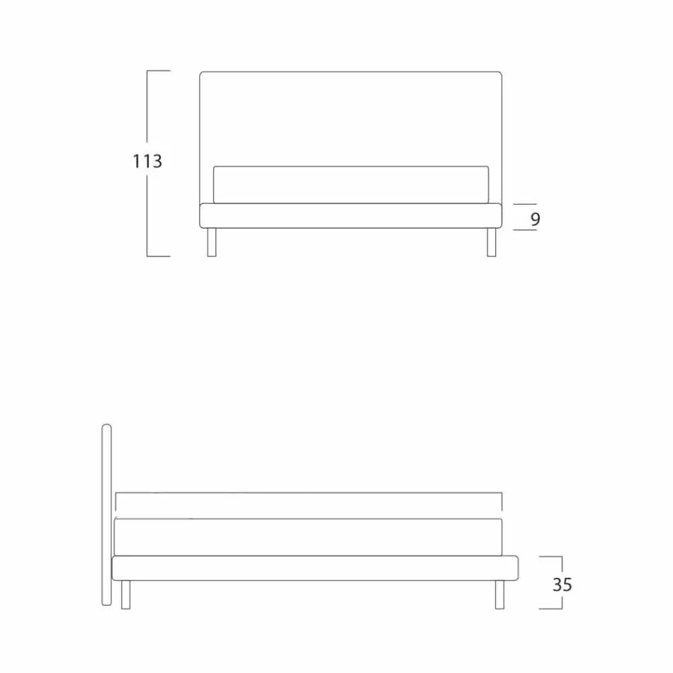 Moderní manželská postel s tenkou základnou Gaya New by Bolan Viadurini