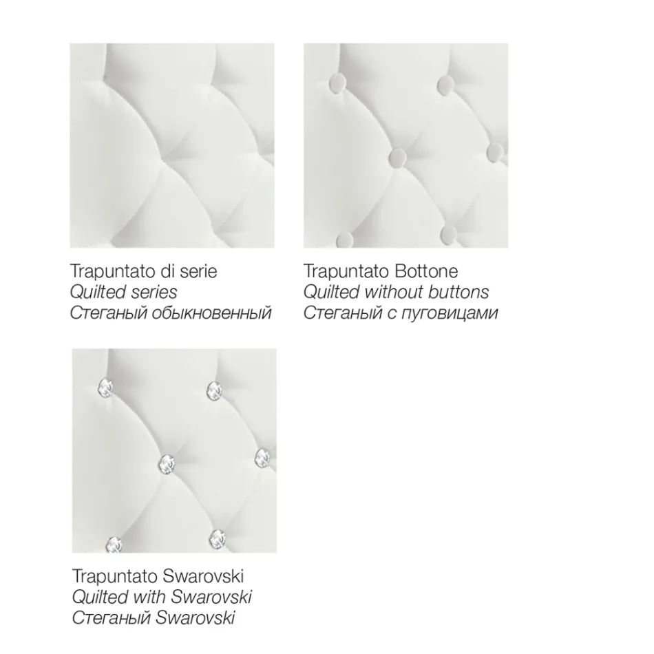 Moderní manželská postel s boxem a prošívaným čelem - Londýn Viadurini