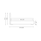 Moderní manželská postel s ohnivzdorným koženým boxem - Ania Viadurini