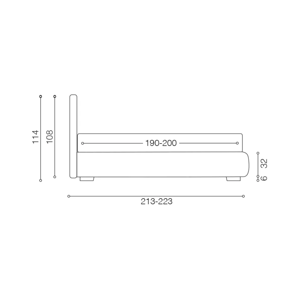 Moderní manželská postel s ohnivzdorným koženým boxem - Ania Viadurini