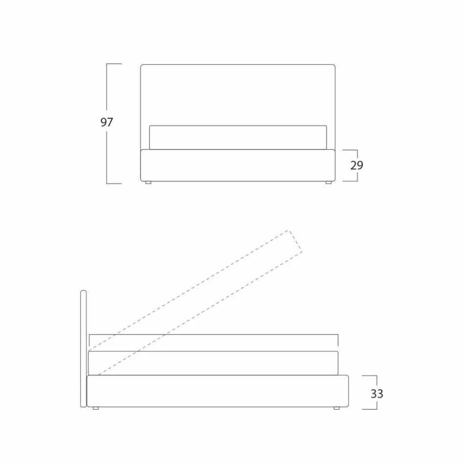 Moderní manželská postel, s úložným prostorem, Gaya New by Bolzan Viadurini
