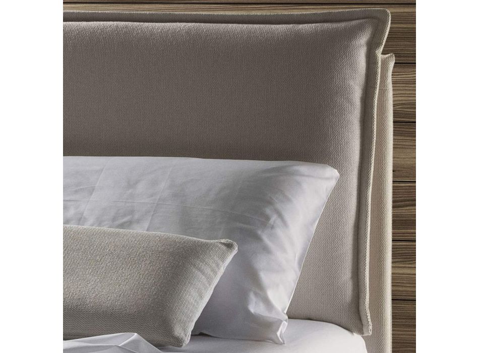 Moderní manželská postel s čalouněným čelem Made in Italy - Ernesta Viadurini