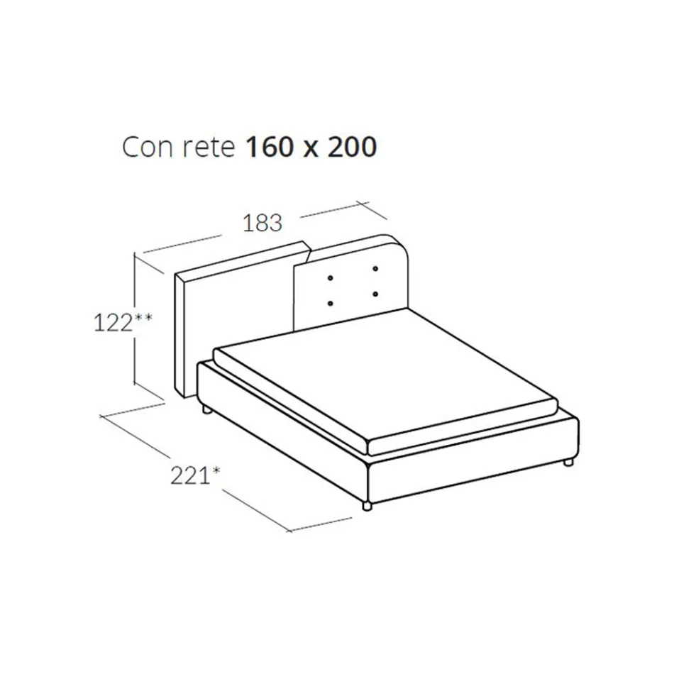 Moderní designová manželská postel v šedé a oranžové sametové - Plorifon Viadurini