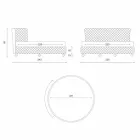 Luxusní kulatá moderní manželská postel z umělé kůže v Itálii - sen Viadurini