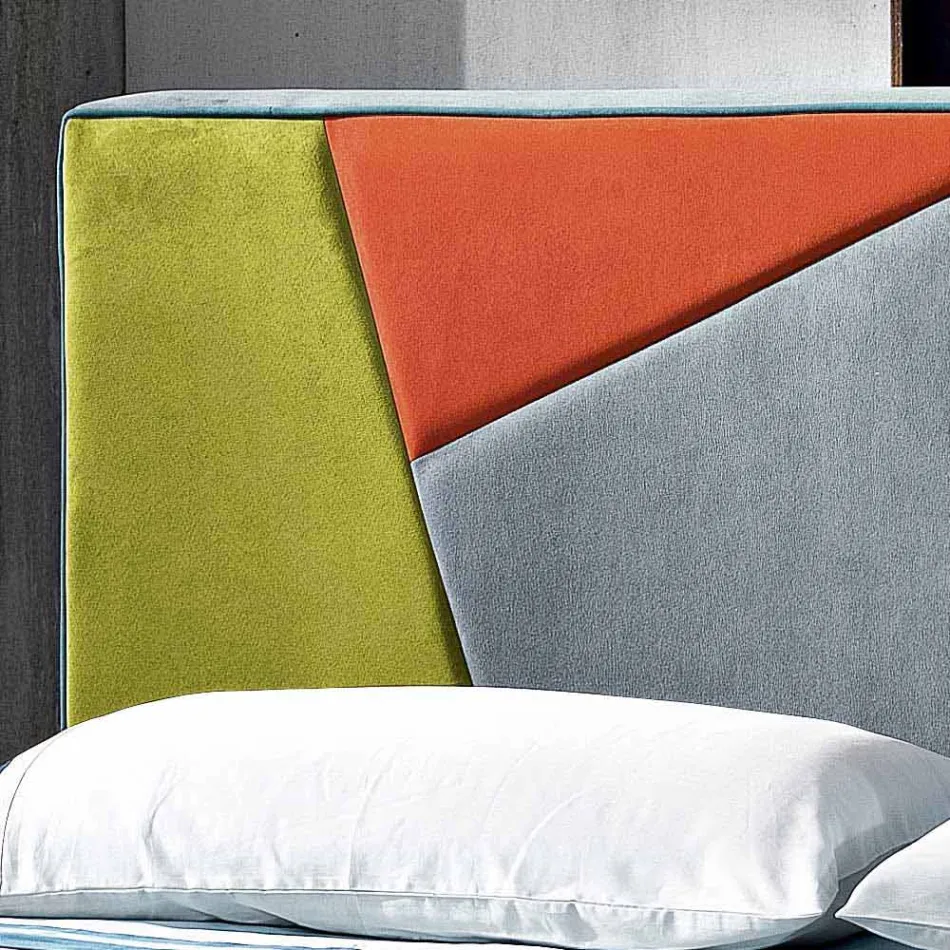 Současná čalouněné dvoulůžko s box vrcholit 160x190 / 200cm Mia Viadurini