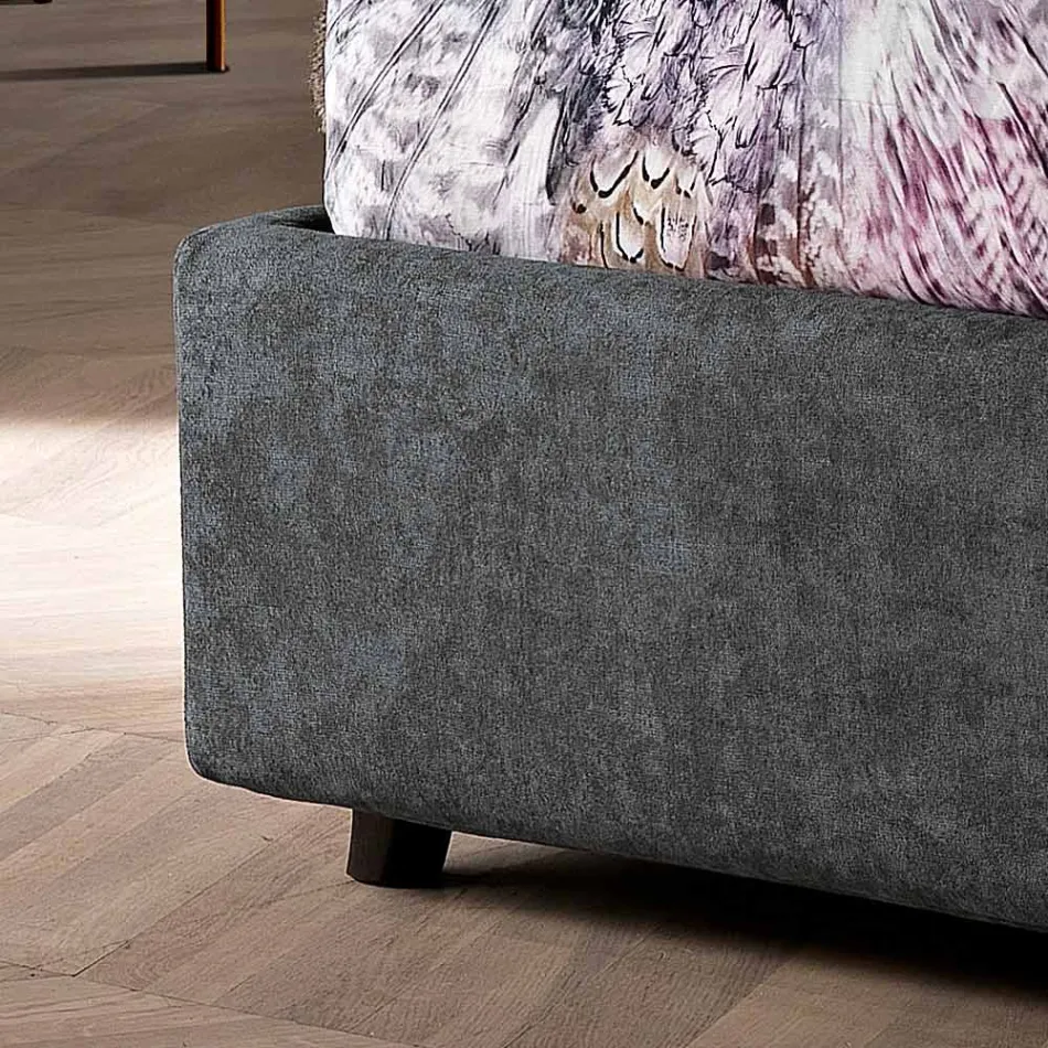 Moderní čalouněná manželská postel s prošívaným nebo hladkým designem - Aftamo Viadurini