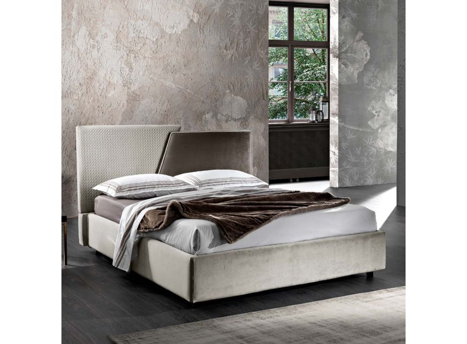 Moderní čalouněná manželská postel s prošívaným nebo hladkým designem - Aftamo Viadurini