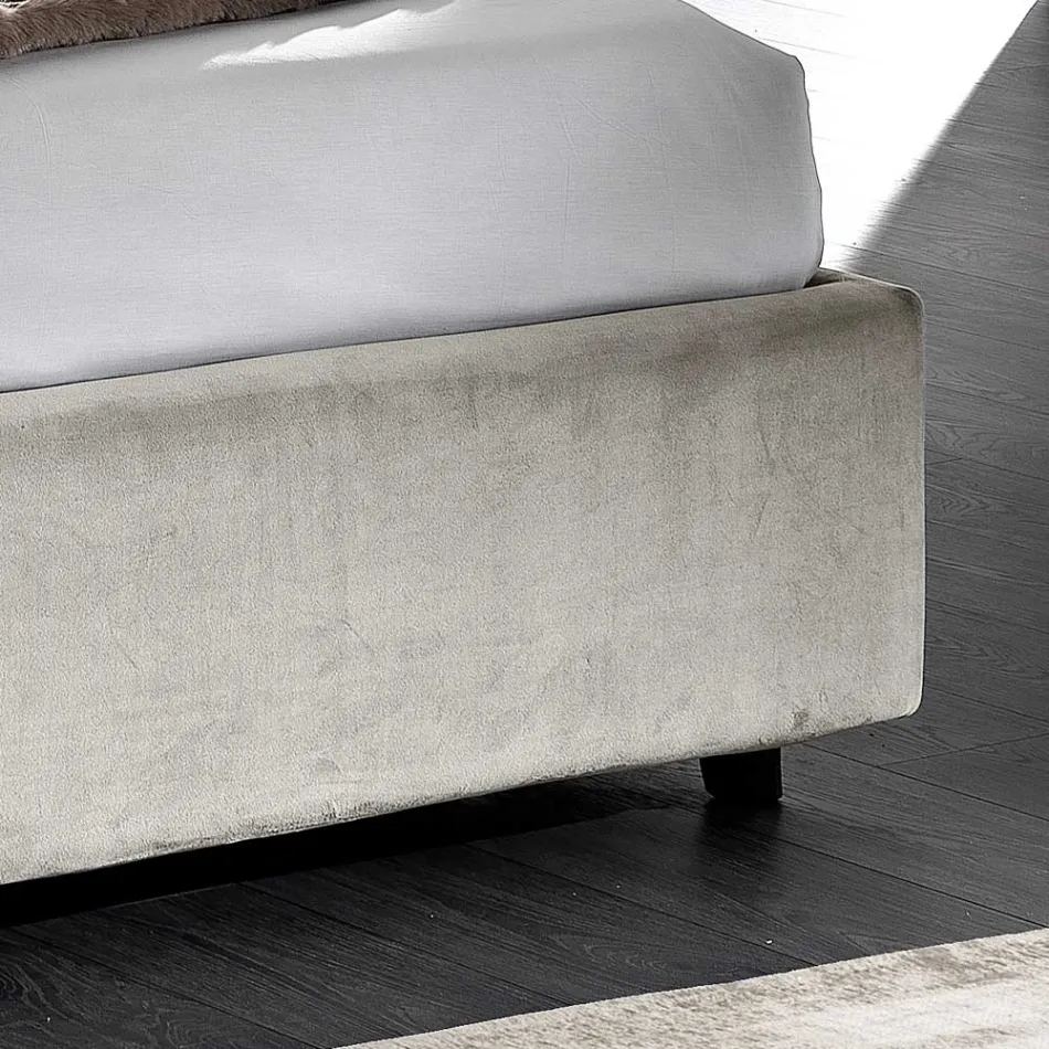 Moderní čalouněná manželská postel s prošívaným nebo hladkým designem - Aftamo Viadurini