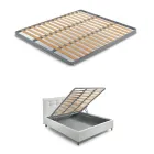 Moderní manželská postel z umělé kůže s úložným prostorem - Ozzano Viadurini