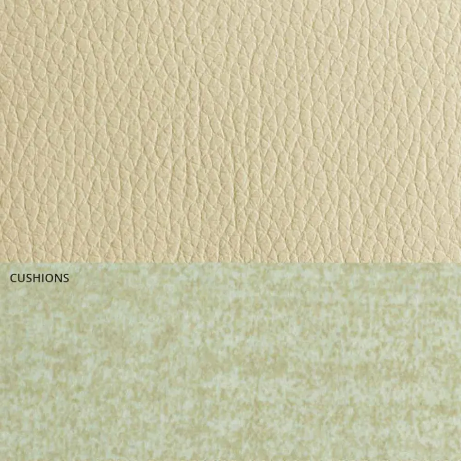 Moderní manželská postel z koženky a látky vyrobené v Itálii - Zeldo Viadurini