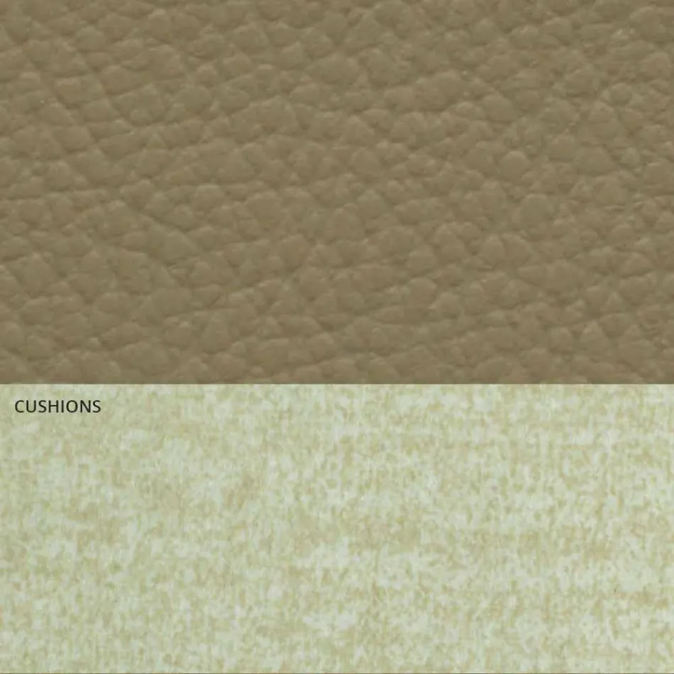 Moderní manželská postel z koženky a látky vyrobené v Itálii - Zeldo Viadurini