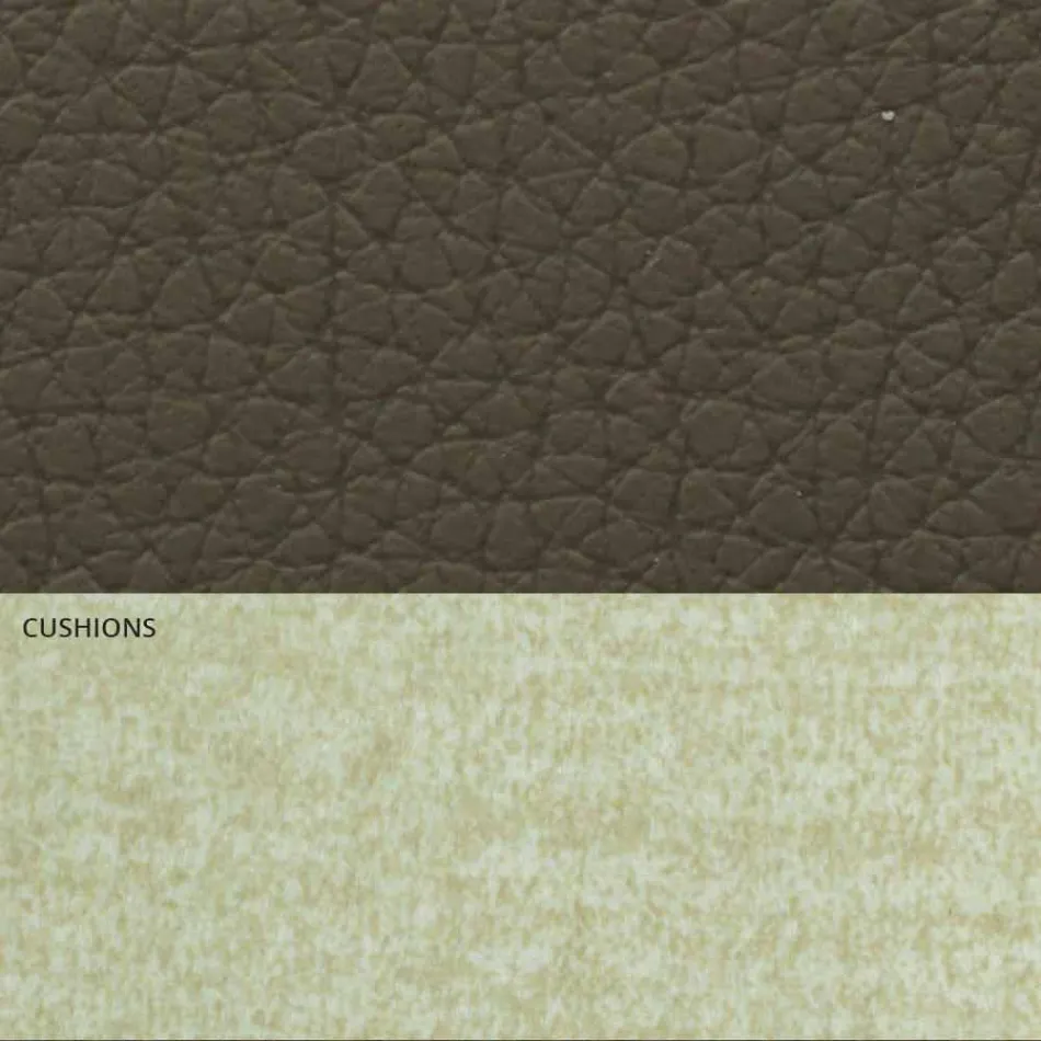 Moderní manželská postel z koženky a látky vyrobené v Itálii - Zeldo Viadurini