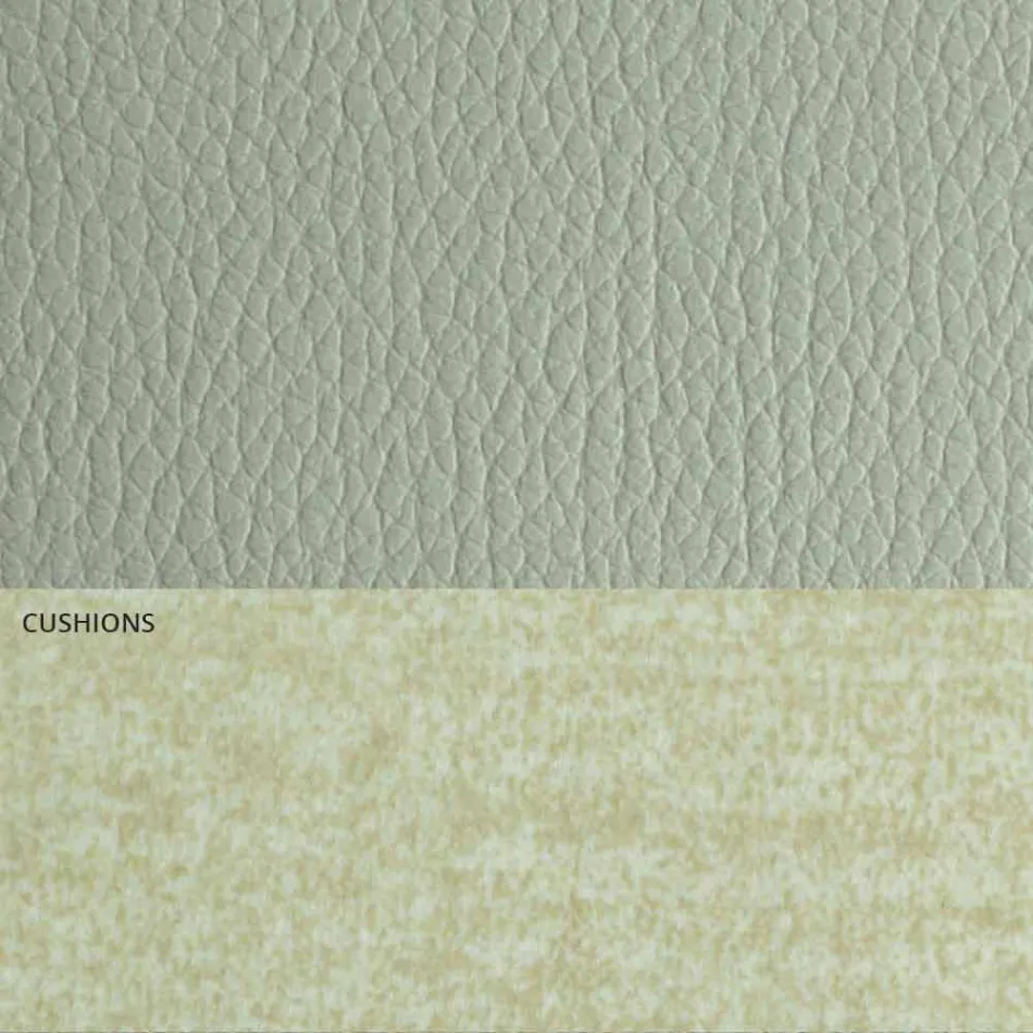 Moderní manželská postel z koženky a látky vyrobené v Itálii - Zeldo Viadurini