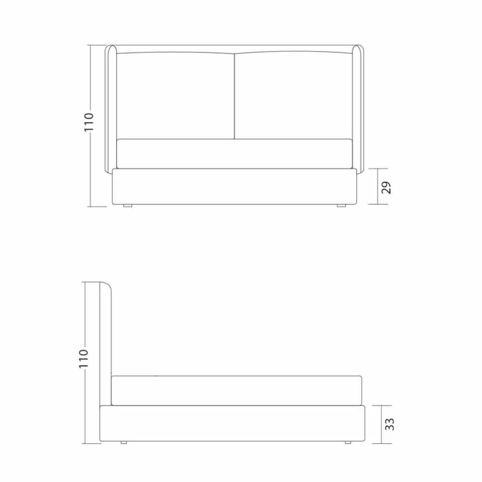 Moderní manželská postel, bez úložného prostoru, Kate by Bolzan Viadurini