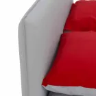 Manželská postel potažená imitací kůže s nohami vyrobená v Itálii - Nurzio Viadurini