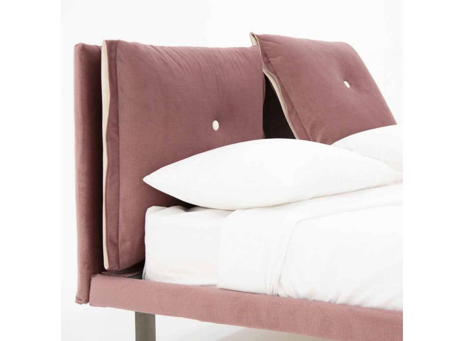 Manželská postel potažená odnímatelnou látkou vyrobenou v Itálii - Tevio Viadurini