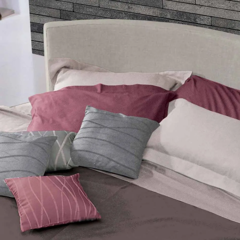 Kulatá designová manželská postel potažená látkou Made in Italy - Rello Viadurini