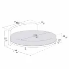 Kulatá designová manželská postel potažená látkou Made in Italy - Rello Viadurini