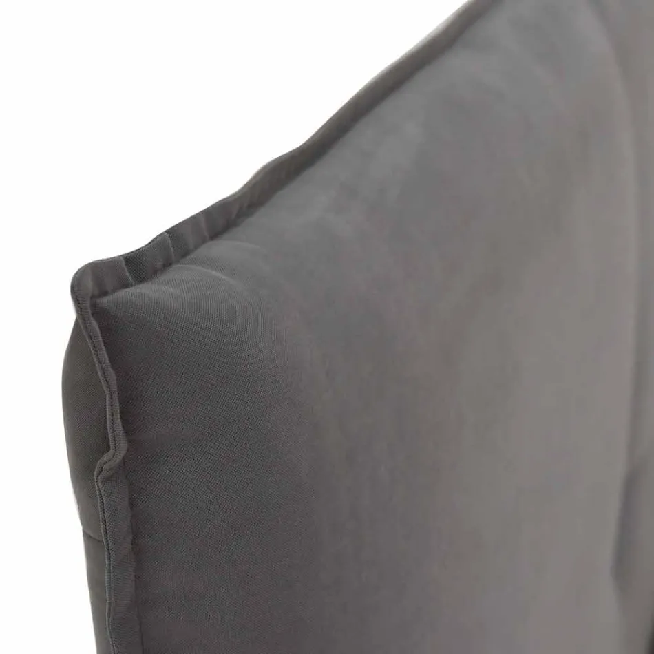 Manželská postel s odnímatelným potahem s dřevěnými nohami vyrobené v Itálii - Tampa Viadurini