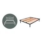 Dvojlůžko Tubular Iron Headboard Antique Brown Gold - Size Viadurini