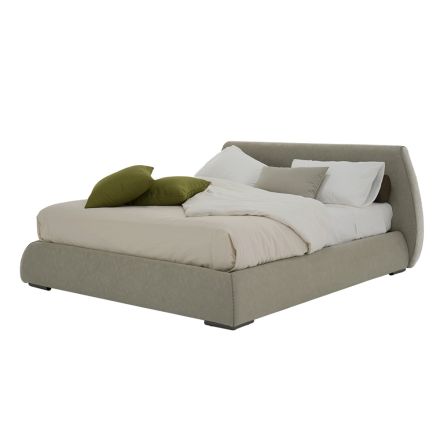 Moderní manželská postel s látkovým nebo eko-koženým boxem Made in Italy - Minerva Viadurini