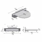 Kulatá manželská postel potažená v italském designu Ecoleather - Vesio Viadurini