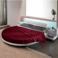 Kulatá manželská postel potažená Ecoleather, design Made in Italy - Vesio