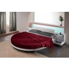 Kulatá manželská postel potažená v italském designu Ecoleather - Vesio Viadurini
