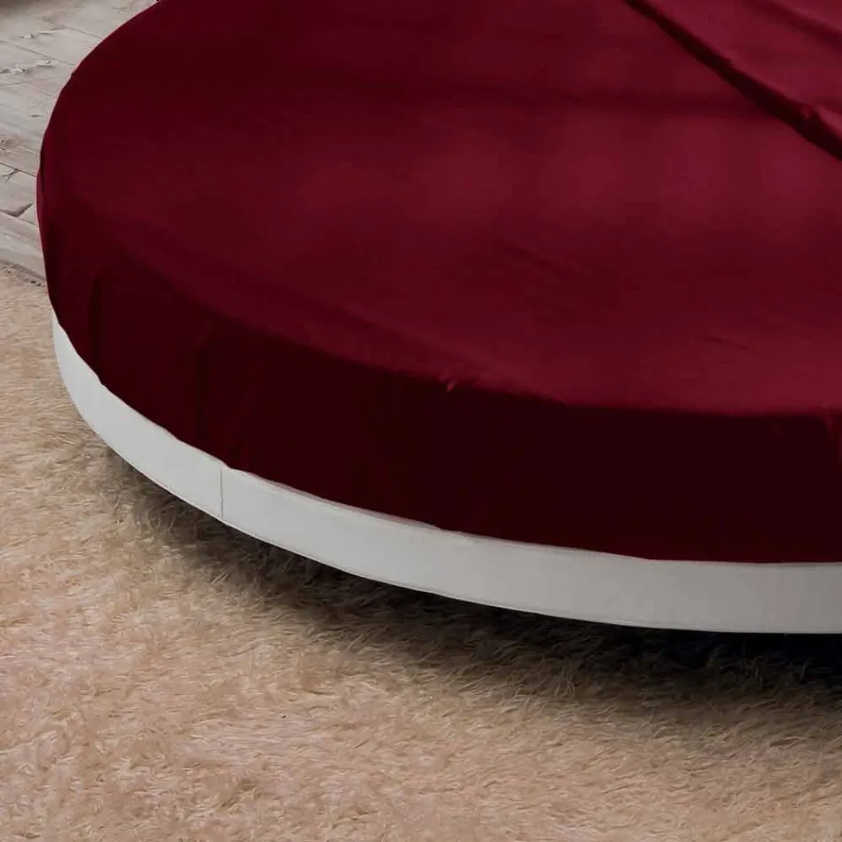 Kulatá manželská postel potažená v italském designu Ecoleather - Vesio Viadurini