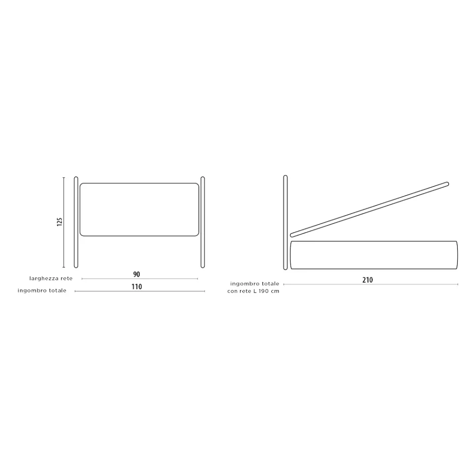 Jednolůžko s volitelným úložným prostorem Vyrobeno v Itálii - Ciccio Viadurini