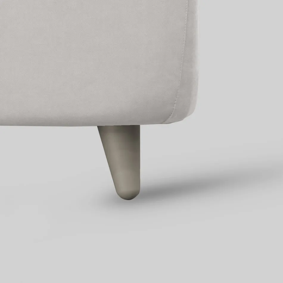 Jednolůžko s polstrovaným čelem a nožičkami Made in Italy - Aaron Viadurini