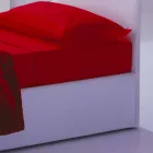 Jednolůžko s čelo postele, železo a dřevo struktura Line by Bolzan Viadurini