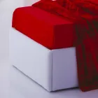 Jednolůžko s čelo postele, železo a dřevo struktura Line by Bolzan Viadurini