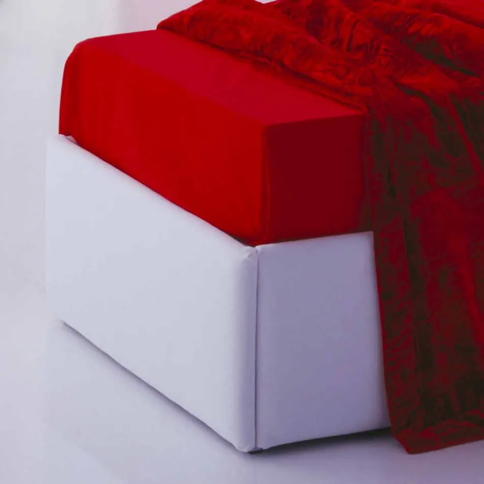 Jednolůžko s čelo postele, železo a dřevo struktura Line by Bolzan Viadurini