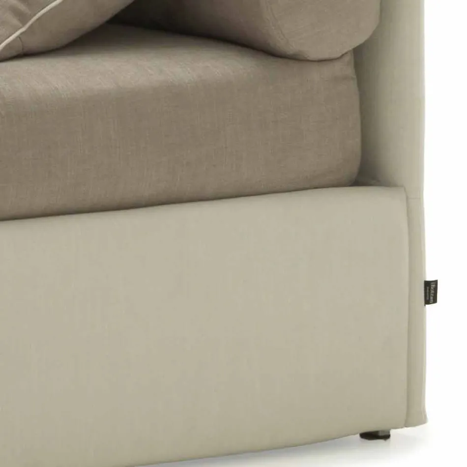 Jednolůžko s čelo postele, železo a dřevo struktura Line by Bolzan Viadurini