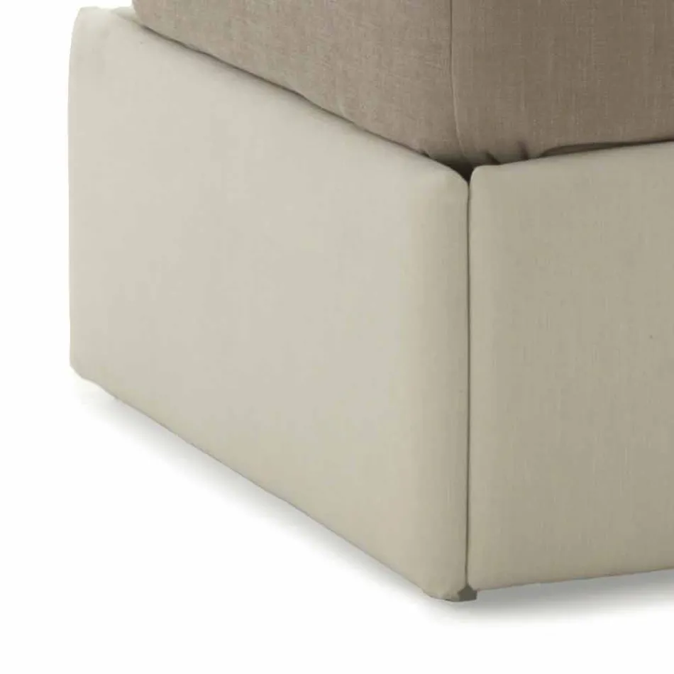 Jednolůžko s čelo postele, železo a dřevo struktura Line by Bolzan Viadurini