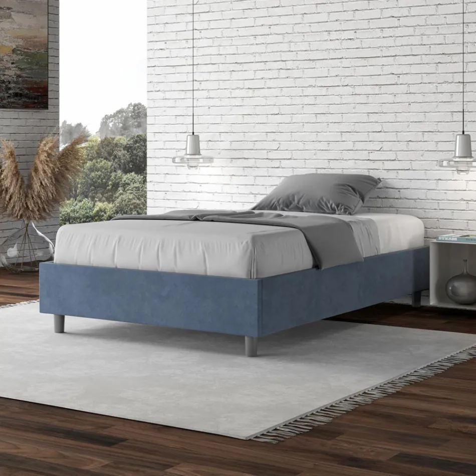 Manželská postel 120x200 cm s potahem z mikrovlákna, vyrobeno v Itálii - Athlete Viadurini