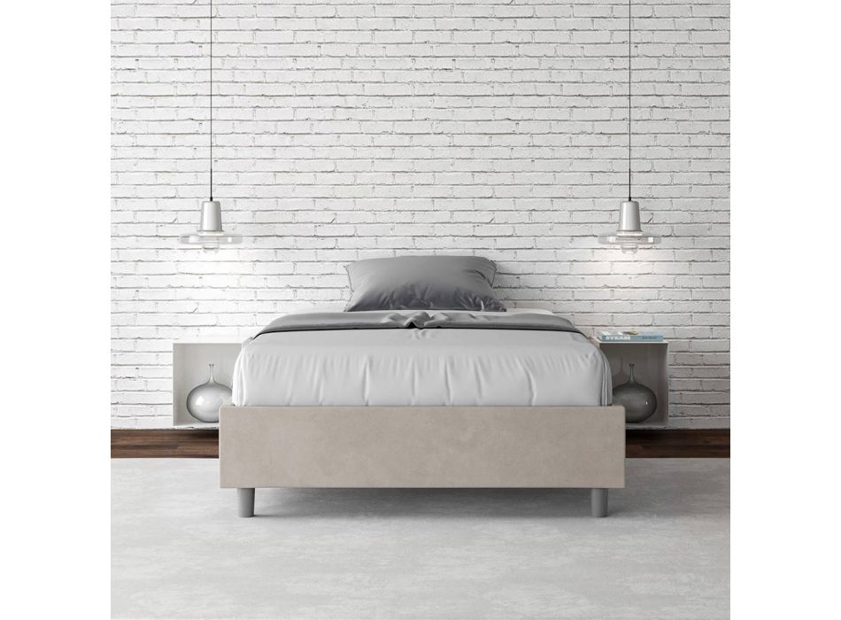 Manželská postel 140x200 cm potažená mikrovláknem Made in Italy - Atleta Viadurini