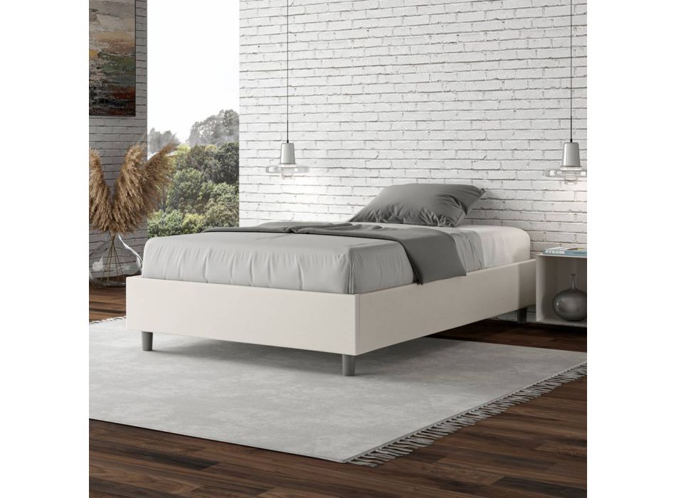 Manželská postel 140x200 cm potažená umělou kůží Made in Italy - Atleta Viadurini