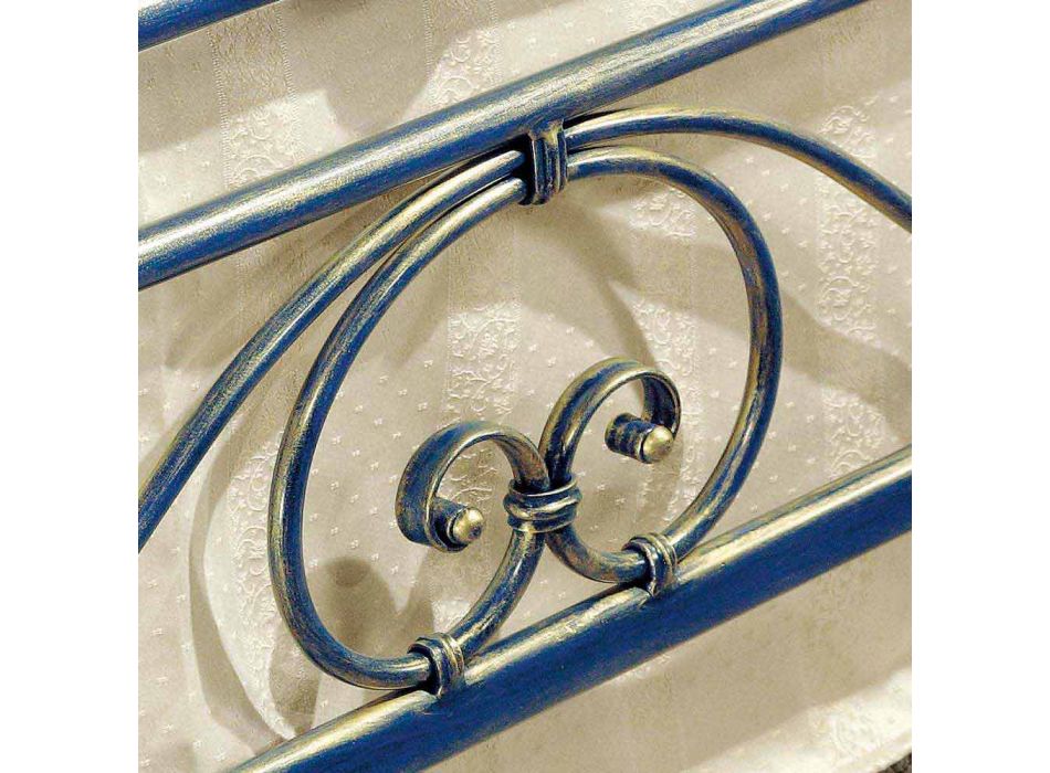 Postel queen size kovaného železa drcený Gloria design Viadurini