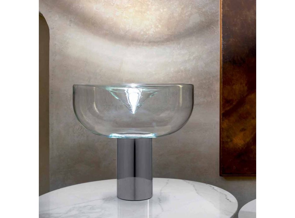 Aella Leucos Současná stolní lampa v křišťálovém skle LED RGB Viadurini