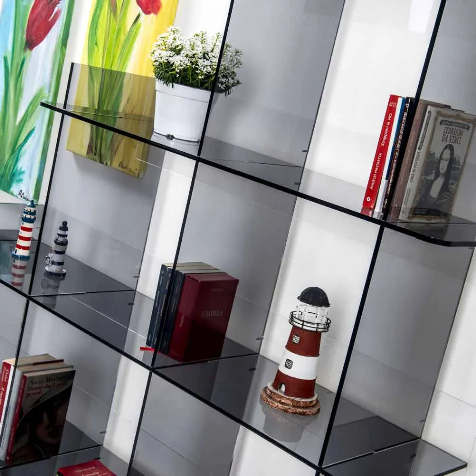 V Knihovny uzených Sfera3 W180 x H180 x D30 cm, vyrobeno v Itálii Viadurini