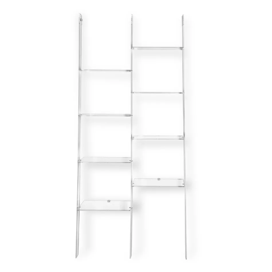 Nástěnná knihovna v průhledném designu z plexiskla až pro 4 prvky - Trezza Viadurini