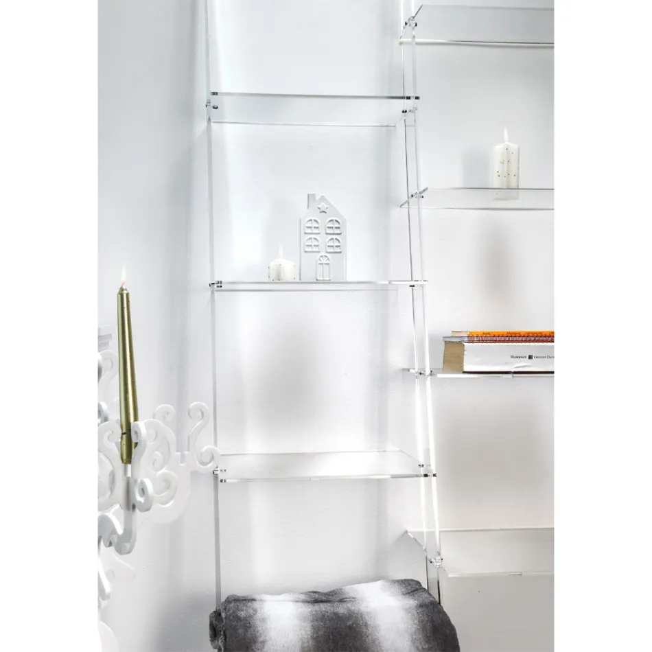 Nástěnná knihovna v provedení Transparentní plexi až 4 prvky - Trezza Viadurini